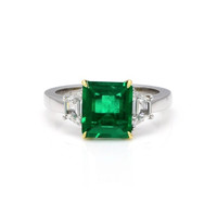 1.85 Ct. Emerald and Diamond Ring, Platinum & 18K Yellow Video