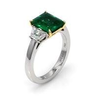 1.85 Ct. Emerald and Diamond Ring, Platinum & 18K Yellow Image