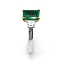 1.85 Ct. Emerald and Diamond Ring, Platinum & 18K Yellow Image