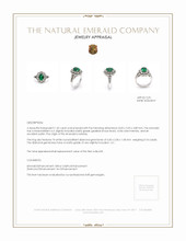 1.25 Ct. Emerald Natural Diamond Ring, 18K White Gold Appraisal