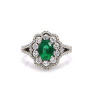 1.25 Ct. Emerald Natural Diamond Ring, 18K White Gold Video