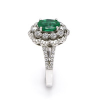 1.25 Ct. Emerald Natural Diamond Ring, 18K White Gold Image