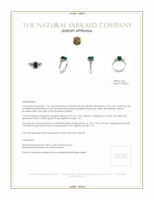 1.10 Ct. Emerald Natural Diamond Ring, 18K White Gold Appraisal