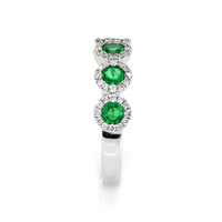0.54 Ct. Emerald and Diamond Ring - 18K White Gold Image