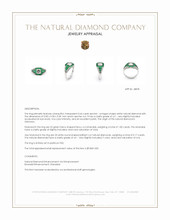 0.64 Ct. Natural Diamond and Emerald Antique Style Ring, Platinum 950 Appraisal
