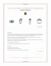 0.95 Ct. Emerald Natural Diamond Antique Style Ring, Platinum 950 Appraisal