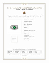0.95 Ct. Emerald Natural Diamond Antique Style Ring, Platinum 950 Scan Report