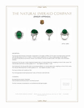 22.78 Ct. Emerald Natural Diamond Three Stone Ring, Platinum 950 Appraisal