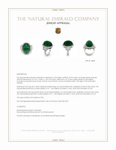 22.78 Ct. Emerald and Natural Diamond Three Stone Ring, Platinum 950 Appraisal