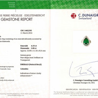 6.33 Ct. Emerald and Diamond Ring, Platinum 950 Scan Report