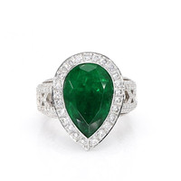 6.33 Ct. Emerald and Diamond Ring, Platinum 950 Video