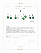 17.71 Ct.Tw. Emerald Natural Diamond Pave Earrings, Platinum & 18K Yellow Appraisal