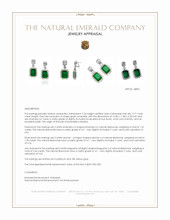 17.71 Ct.Tw.Total Carat Weight Emerald and Natural Diamond Pave Earrings, Platinum & 18K Yellow Appraisal