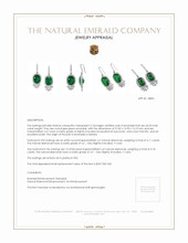 43.53 Ct.Tw.Total Carat Weight Emerald and Natural Diamond Pave Earrings, Platinum 950 Appraisal