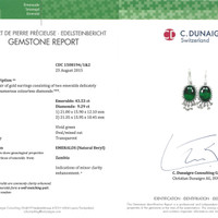 43.53&nbsp;Ct.Tw.Total Carat Weight Emerald and Natural Diamond Pave Earrings, Platinum 950 Scan Report