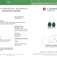 43.53 Ct.Tw. Emerald Natural Diamond Halo Earrings, Platinum 950 Scan Report