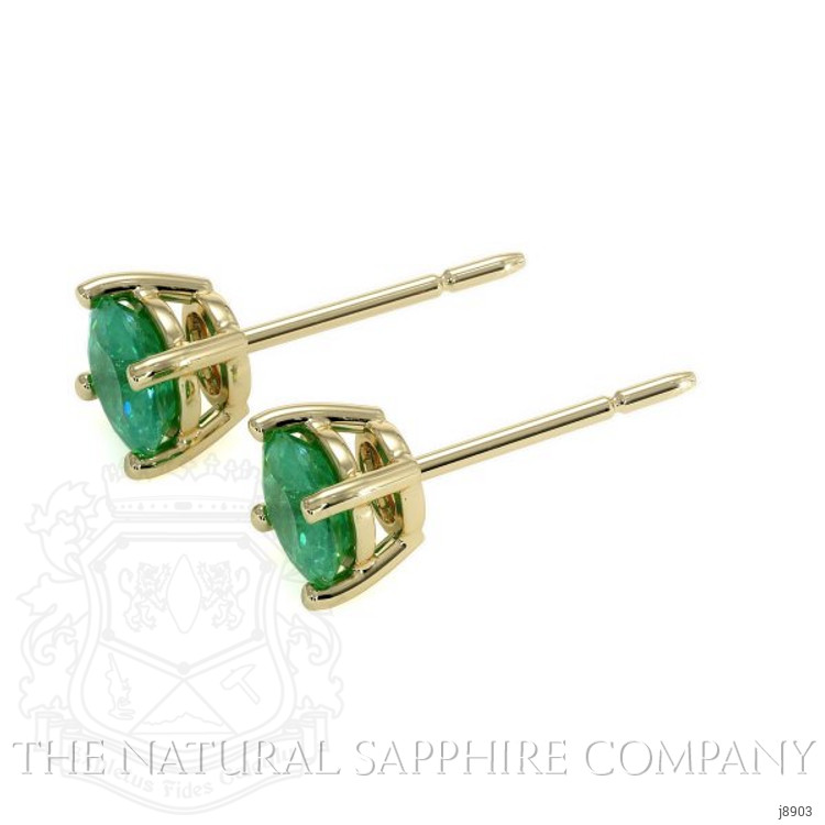 0.50 Ct.Tw. Emerald Studs Earrings, 14K Yellow Gold