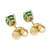 0.50 Ct.Tw. Emerald Studs Earrings, 14K Yellow Gold Image