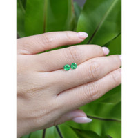 0.50 Ct.Tw. Emerald Studs Earrings, 14K Yellow Gold Life Style