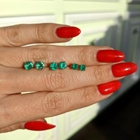 0.50 Ct.Tw. Emerald Studs Earrings, 14K Yellow Gold Life Style