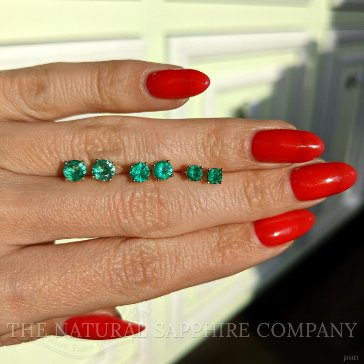 0.50 Ct.Tw. Emerald Studs Earrings, 14K Yellow Gold