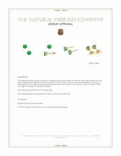 0.40 Ct.Tw.Total Carat Weight Emerald Studs Earrings, 14K Yellow Gold Appraisal
