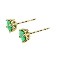 0.40 Ct.Tw. Emerald Studs Earrings, 14K Yellow Gold Image
