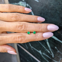 0.40 Ct.Tw.Total Carat Weight Emerald Studs Earrings, 14K Yellow Gold Life Style