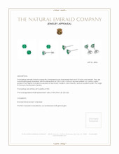 0.75 Ct.Tw. Emerald Studs Earrings, Platinum 950 Appraisal