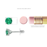 0.75 Ct.Tw. Emerald Studs Earrings, Platinum 950 Image