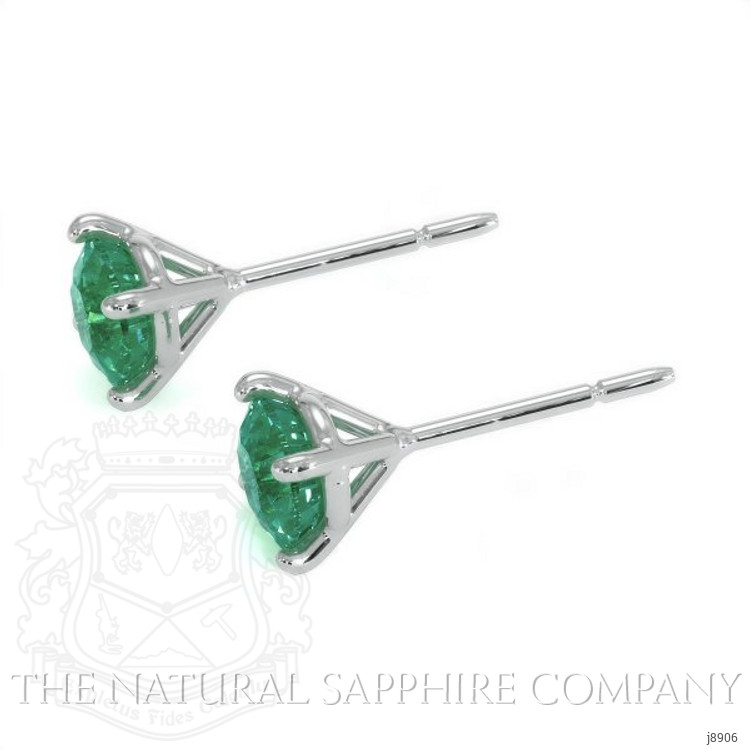 0.75 Ct.Tw. Emerald Studs Earrings, Platinum 950