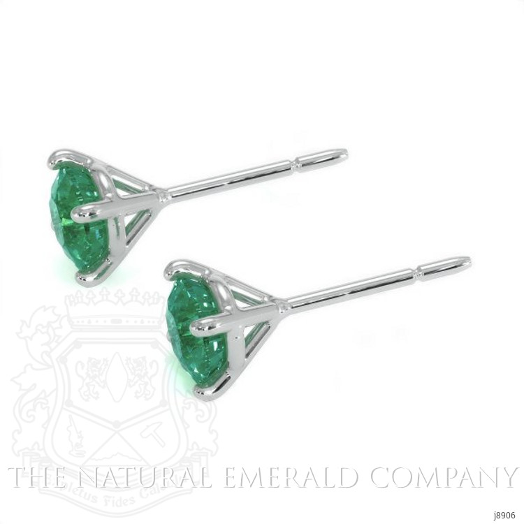 0.75 Ct.Tw. Emerald Studs Earrings, Platinum 950