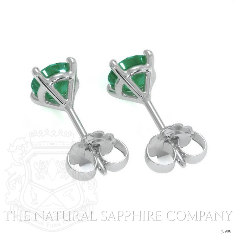 0.75 Ct.Tw. Emerald Studs Earrings, Platinum 950
