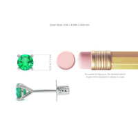 0.56 Ct.Tw. Emerald Studs Earrings, 14K White Gold Image