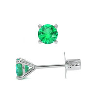 0.56 Ct.Tw. Emerald Studs Earrings, 14K White Gold Image