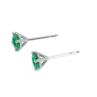 0.56 Ct.Tw. Emerald Studs Earrings, 14K White Gold Image