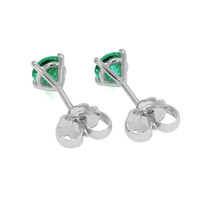 0.56 Ct.Tw. Emerald Studs Earrings, 14K White Gold Image