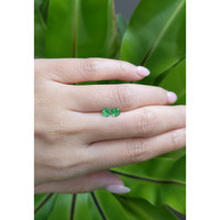 0.56 Ct.Tw. Emerald Studs Earrings, 14K White Gold Life Style