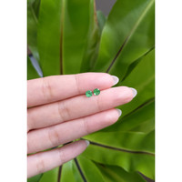 0.56 Ct.Tw. Emerald Studs Earrings, 14K White Gold Life Style