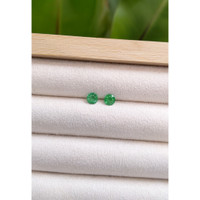 0.56 Ct.Tw. Emerald Studs Earrings, 14K White Gold Life Style