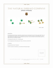 0.79 Ct.Tw. Emerald Studs Earrings, 14K Yellow Gold Appraisal