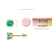 0.79 Ct.Tw. Emerald Studs Earrings, 14K Yellow Gold Image