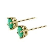 0.79 Ct.Tw. Emerald Studs Earrings, 14K Yellow Gold Image