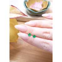 0.79 Ct.Tw. Emerald Studs Earrings, 14K Yellow Gold Life Style