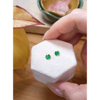 0.79 Ct.Tw. Emerald Studs Earrings, 14K Yellow Gold Life Style