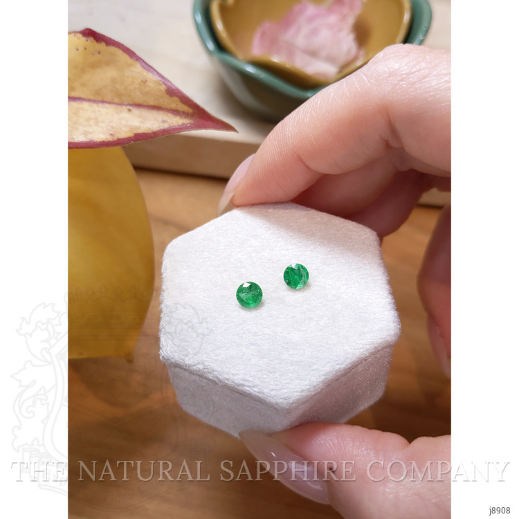0.79 Ct.Tw. Emerald Studs Earrings, 14K Yellow Gold