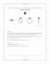 0.30 Ct. Emerald and Natural Diamond Pave Ring, 18K White Gold Appraisal