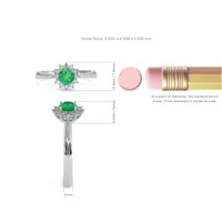 0.30 Ct. Emerald Natural Diamond Pave Ring, 18K White Gold Image