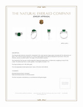 2.04 Ct. Emerald Natural Diamond Ring, 18K White Gold Appraisal
