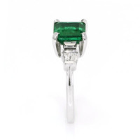 2.04 Ct. Emerald Natural Diamond Ring, 18K White Gold Image